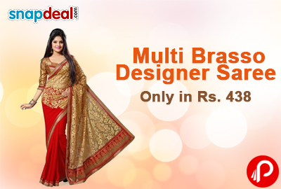Get Multi Brasso Designer Saree Only in Rs. 438 - Snapdeal