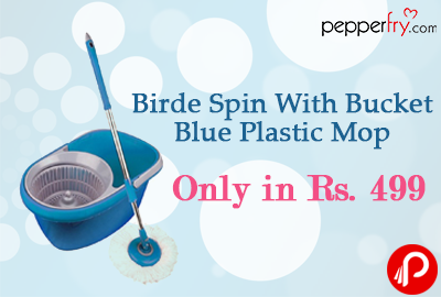 Birde Spin With Bucket Blue Plastic Mop | Only in Rs. 499 - Pepperfry