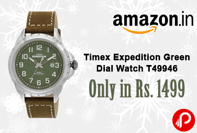 Grab Timex Expedition Green Dial Watch T49946 Only in Rs. 1499 | Lightning Deal - Amazon
