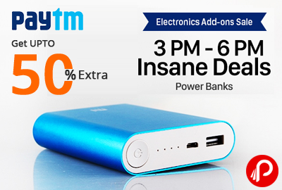 Get UPTO 50% Extra on Power Bank | Insane Deals | Electronic Add Ons Sale - Paytm