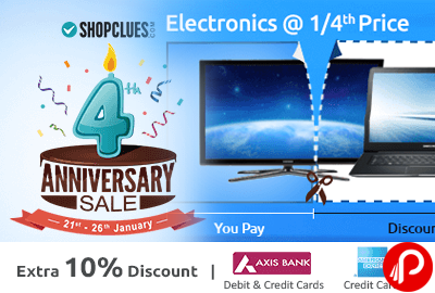 Shopclues 4th Anniversary Sale Electronic @ 1/4th Price | #LeLiya Deals - Shopclues