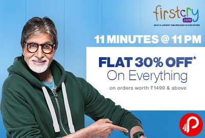 Get Flat 30% off Everything for 11 Mintues @ 11 PM - Firstcry