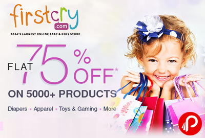 Diapers, Apparel, Toys & Gaming Flat 75% off - Firstcry