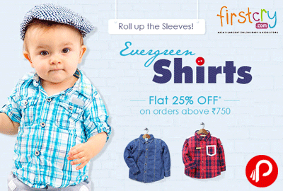 Get Flat 25% off on Evergreen Shirts - Firstcry