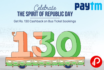 Bus Tickets Rs. 130 Cashback on Rs. 300 | Republic Recharge Day - Paytm
