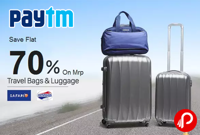 Get Flat 70% off on Travel Bags & Luggage - Paytm