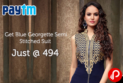 Get Blue Georgette Semi Stitched Suit Just @ 494 - Paytm