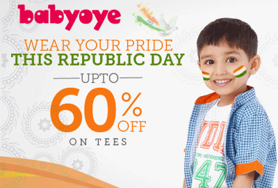 Get UPTO 60% off Tees Shirts | Republic Day Sale - Babyoye