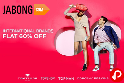 Get Flat 60% off on International Brands Clothing - Jabong