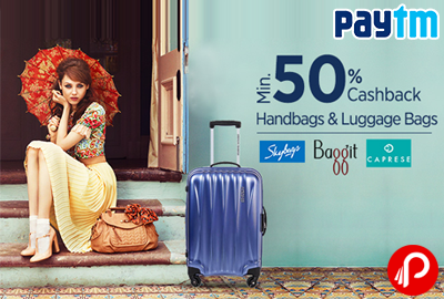 Get Minimum 50% Cashback Handbags & Luggage Bags - Paytm