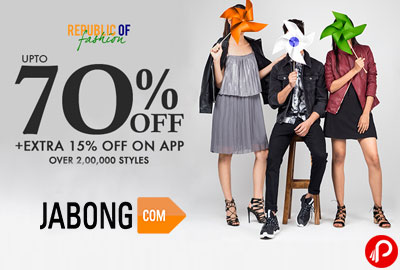 Get UPTO 70% off Over 2,00,000 Styles | Republic of India - Jabong
