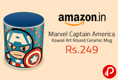 Marvel Captain America Kawaii Art Round Ceramic Mug at Rs. 249 | Lightning Deal - Amazon