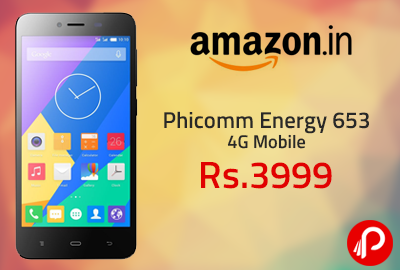 Phicomm Energy 653 4G (Black) @ Rs.3999 | Deal of the Day - Amazon