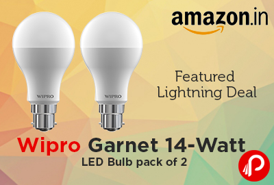 Wipro Garnet 14-Watt LED Bulb pack of 2 | Featured Lightning Deal - Amazon