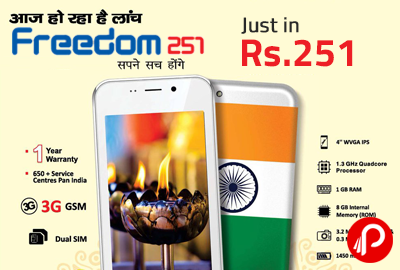 Freedom 251 Mobile Just in Rs 251