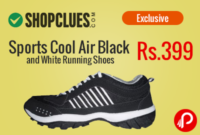 Sports Cool Air Black and White Running Shoes