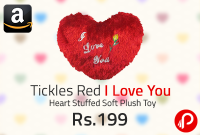 Tickles Red I Love You Heart Stuffed Soft Plush Toy @ 199 | Lightning Deals - Amazon