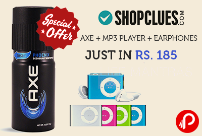 Axe + MP3 Player + EarPhones just in Rs. 185 | Cracker Deal - Shopclues