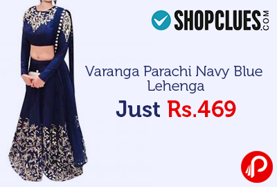 Varanga Parachi Navy Blue Lehenga Just Rs. 469 | Exclusive - Shopclues
