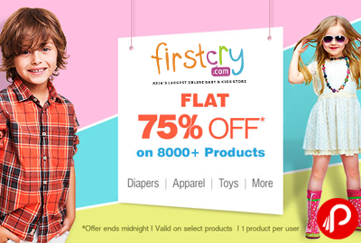 Diapers, Apparel, Toys & more Flat 75% off - Firstcry
