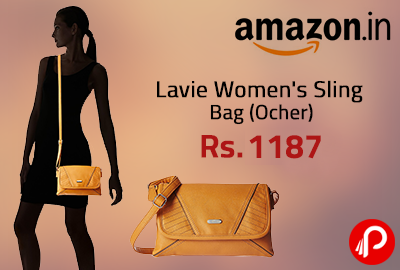 Lavie Women's Sling Bag (Ocher) @ Rs. 1187 | Lightning Deal - Amazon