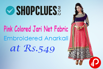 Pink Colored Jari Net Fabric Embroidered Anarkali at Rs.549 - Shopclues