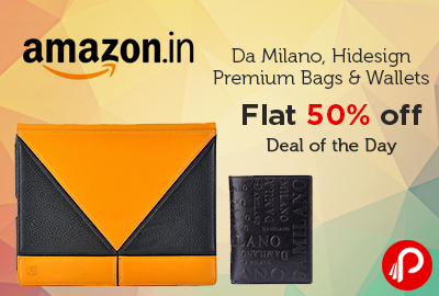 Da Milano, Hidesign Premium Bags & Wallets Flat 50% off | Deal of the Day - Amazon