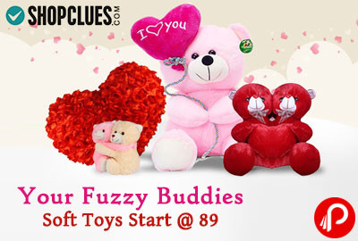 Soft Toys Start @ 89 Your Fuzzy Buddies | Valentine's Day Offers - Shopclues
