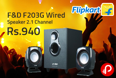 F&D F203G Wired Speaker 2.1 Channel at Rs.940 - Flipkart