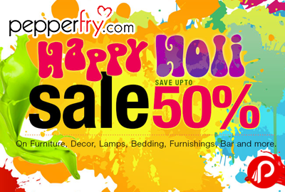 Happy Holi Sale Upto 50% + 15% Cashback Mobikwik - Pepperfry