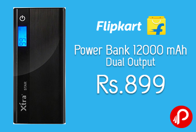 Power Bank 12000 mAh Dual Output at Rs.899 - Flipkart