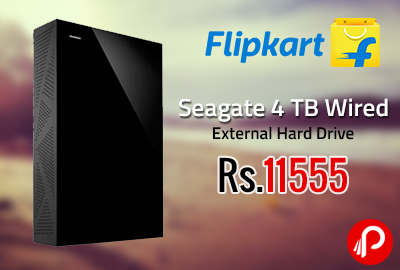 Seagate 4 TB Wired External Hard Drive at Rs.11555 - Flipkart