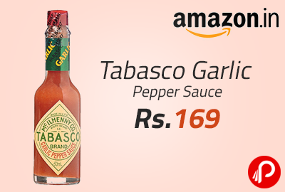 Tabasco Garlic Pepper Sauce at Rs.169 | Lightning Deal - Amazon