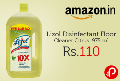 Lizol Disinfectant Floor Cleaner Citrus 975 ml at Rs.110 - Amazon