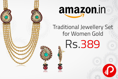 Traditional Jewellery Set for Women Gold at Rs.389 - Amazon