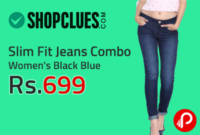 Slim Fit Jeans Combo Women's Black Blue at Rs.699 - Shopclues