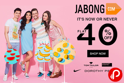 Flat 40% off on Top Brands Products + Extra 10% off - Jabong