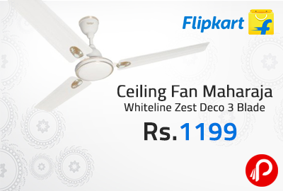 Ceiling Fan Maharaja Whiteline Zest Deco 3 Blade at Rs.1199 - Flipkart