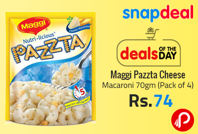 Maggi Pazzta Cheese Macaroni 70gm (Pack of 4) at Rs.74 - Snapdeal