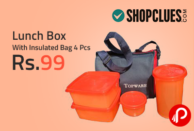 Lunch Box With Insulated Bag 4 Pcs at Rs.99 - Shopclues