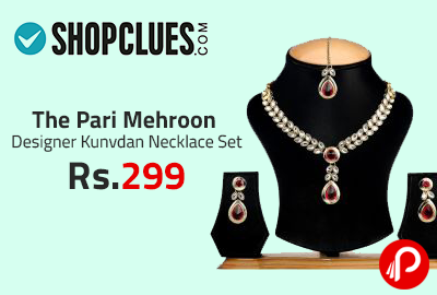 The Pari Mehroon Designer Kundan Necklace Set at Rs.299 - Shopclues