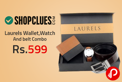 Laurels Wallet,Watch And belt Combo at Rs.599 - Shopclues