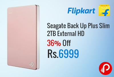 Seagate Back Up Plus Slim 2TB External HD 36% off at Rs.6999 - Flipkart
