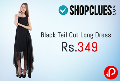 Black Tail Cut Long Dress at Rs 349 - Shopclues
