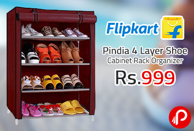 Pindia 4 Layer Shoe Cabinet Rack Organizer at Rs.999 - Flipkart