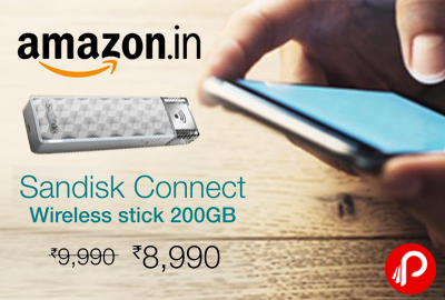 Sandisk Connect Wireless Stick 200GB at Rs.8990 - Amazon