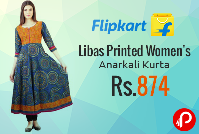 Libas Printed Women's Anarkali Kurta at Rs.874 - Flipkart
