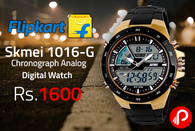 Skmei 1016-G Chronograph Analog Digital Watch at Rs.1600 - Flipkart