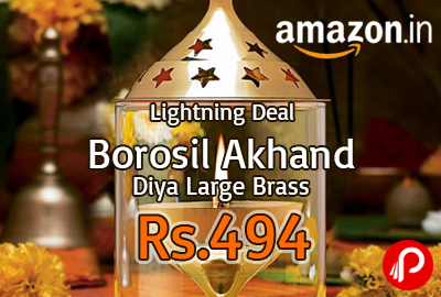 Borosil Akhand Diya Large Brass at Rs.494 | Lightning Deal - Amazon