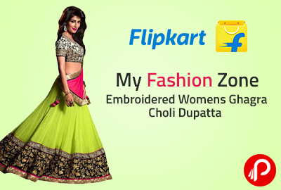 My Fashion Zone Embroidered Womens Ghagra Choli Dupatta Set at Rs.599 - Flipkart